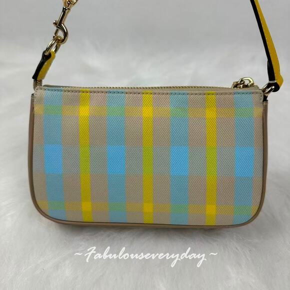 Coach Nolita 19 With Plaid Print Shoulder Bag Wristlet in Bright Maize CBK65 NWT - Picture 4 of 9